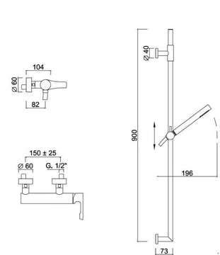 EGO - F5708WS - External single handle shower mixer with hand shower by Rubinetteria Giulini - view 3